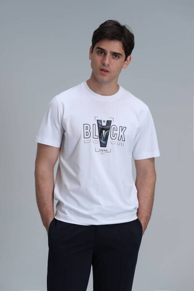 Lufian - Adrıan Modern Grafik T- Shirt Beyaz