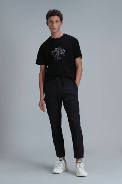 LUFIAN - Adrian Modern Graphic T-Shirt Black (1)