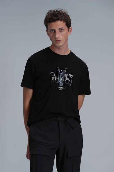 Adrian Modern Graphic T-Shirt Black - Thumbnail