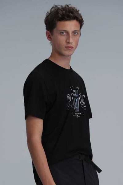 Adrian Modern Graphic T-Shirt Black - Thumbnail