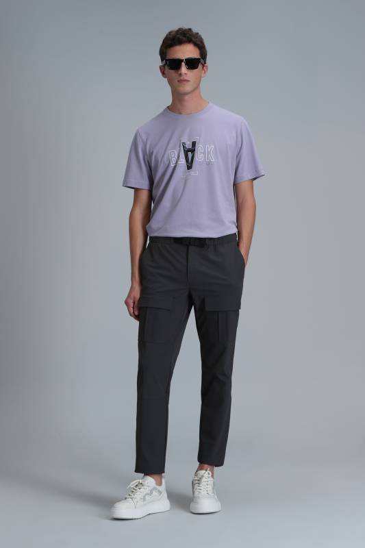 Adrıan Modern Graphic T-Shirt Dark Lilac