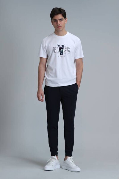 LUFIAN - Adrian Modern Graphic T-Shirt White (1)