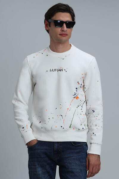 Lufian - Alexander Erkek Sweatshirt Kırık Beyaz