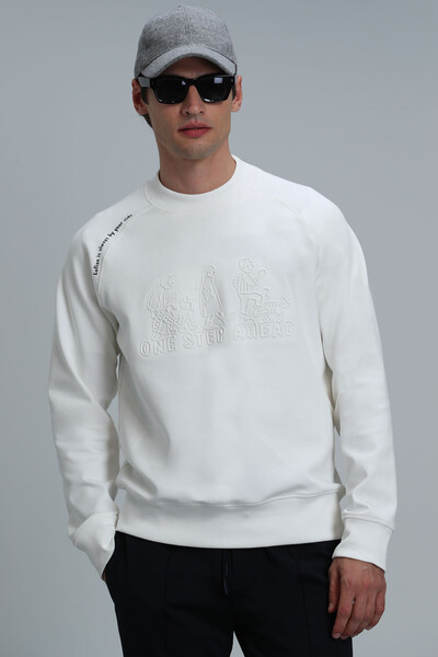 Bert Men's Sweatshirt Off White - Thumbnail