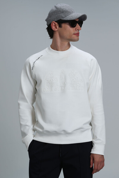 Bert Men's Sweatshirt Off White - Thumbnail