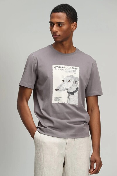 Best Men's Graphic Basic T-Shirt Mink - Thumbnail