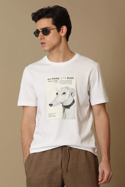 LUFIAN - Best Men's Graphic Basic T-Shirt White