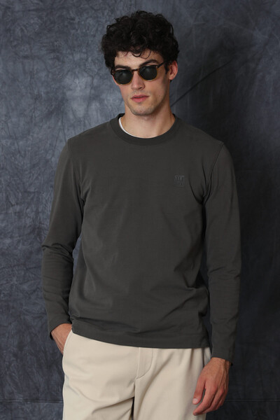 Blend Men's Long Sleeve T-Shirt Khaki - Thumbnail