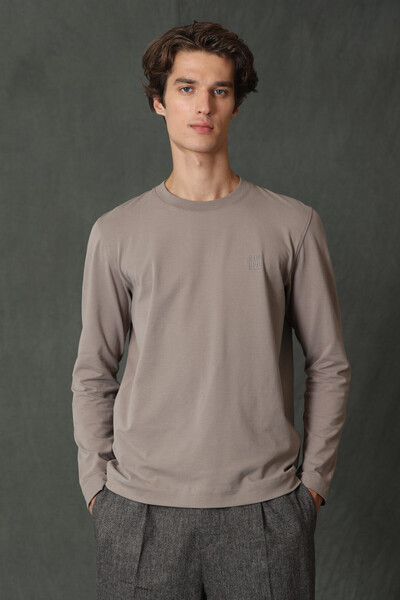 LUFIAN - Blend Men's Long Sleeve T-Shirt Soil