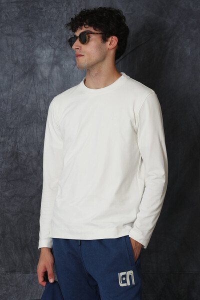 Blend Men's Long Sleeve T-Shirt Off White - Thumbnail