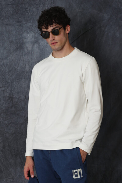 Blend Men's Long Sleeve T-Shirt Off White - Thumbnail