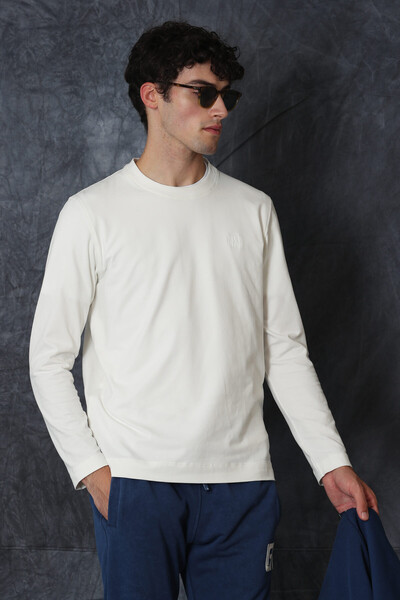 Blend Men's Long Sleeve T-Shirt Off White - Thumbnail