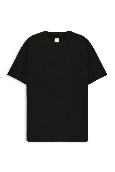 Boss Black Color Crew Neck Piqué T-Shirt - 1