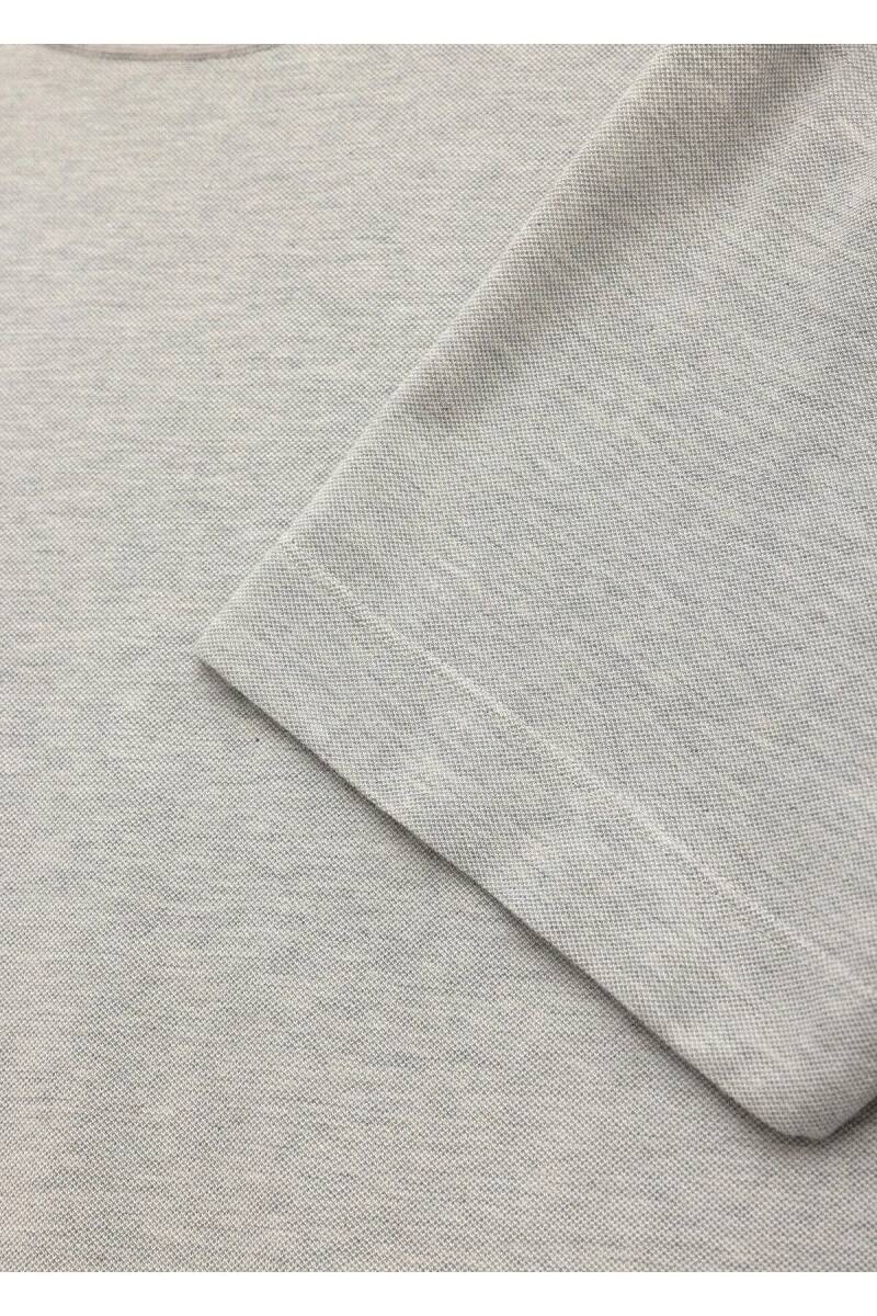 Boss Gray Melange Color Crew Neck Piqué T-Shirt - 2