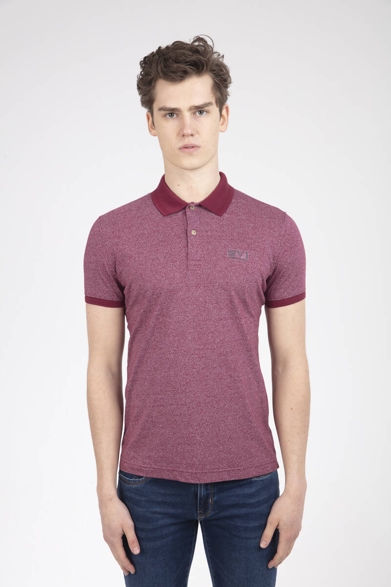 Brad Polo Men's T-Shirt Claret Red - 1