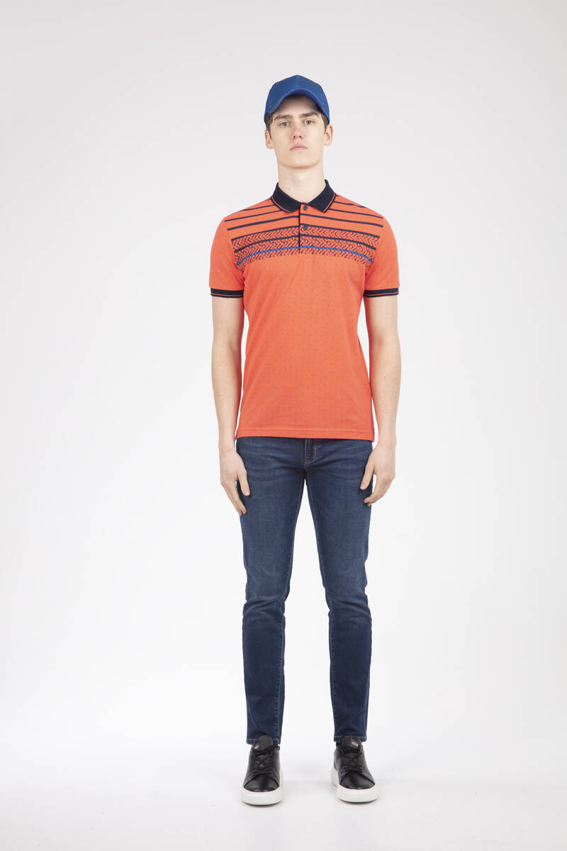 Brent Polo Men's T-Shirt Orange - 2