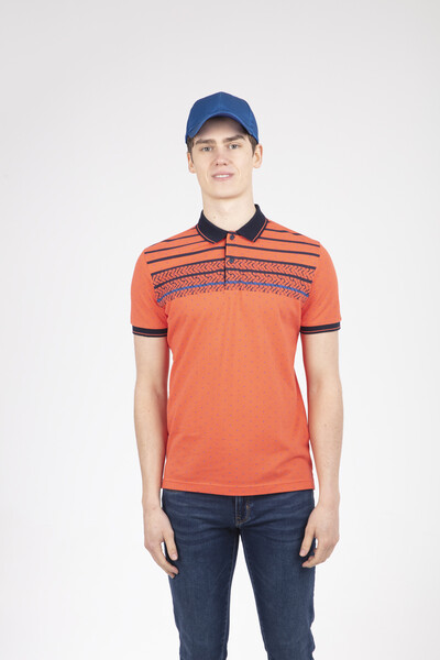 Brent Polo Men's T-Shirt Orange - 1