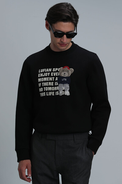 Bud Erkek Sweatshirt Siyah - Thumbnail