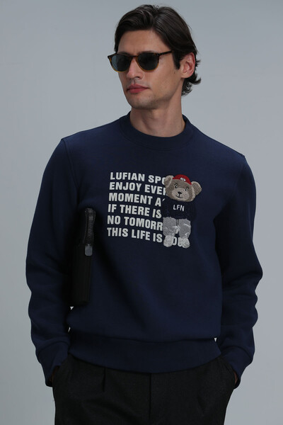 LUFIAN - Bud Men's Sweatshirt Navy Blue