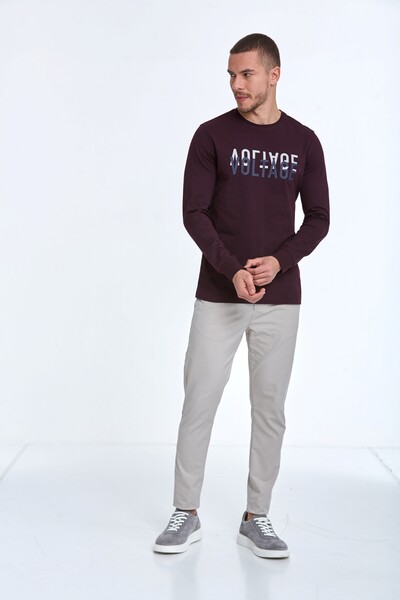 Capri Men's Long Sleeve T-Shirt Claret Red - 2