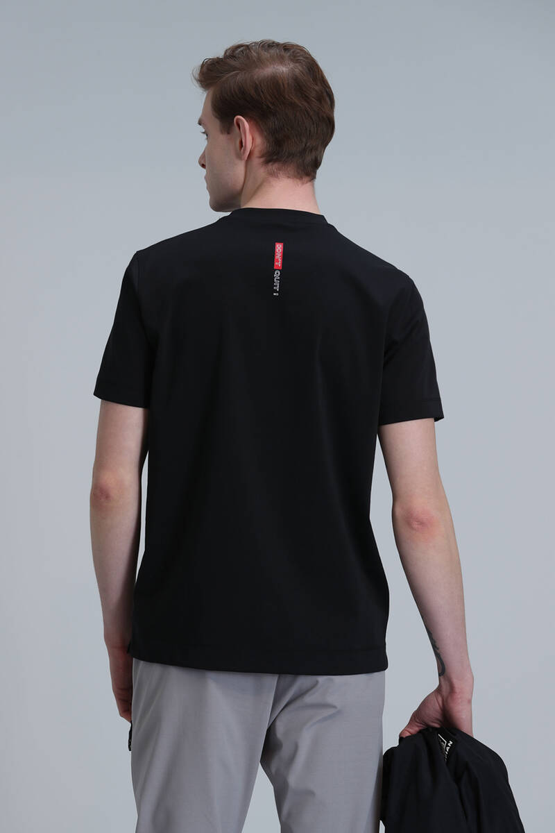 Carlos Modern Grafik T-Shirt Siyah - 6