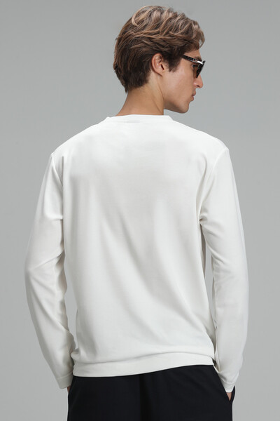 Carter Men's Long Sleeve T-Shirt Off White - Thumbnail