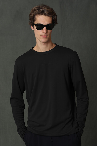 LUFIAN - Carter Men's Long Sleeve T-Shirt Black