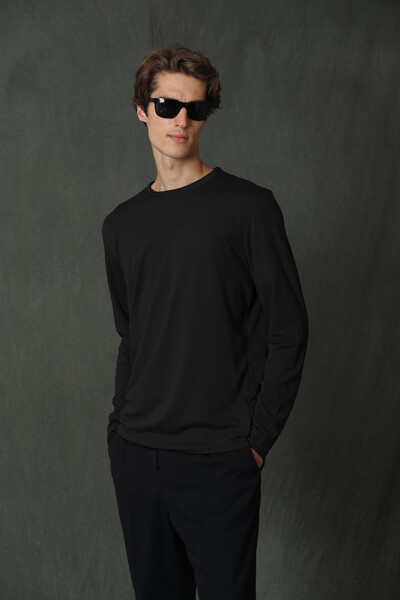 Carter Men's Long Sleeve T-Shirt Black - Thumbnail