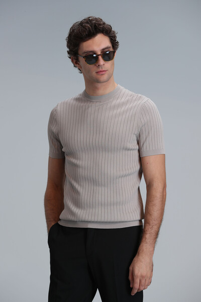 Class Men's Sweater Beige - Thumbnail