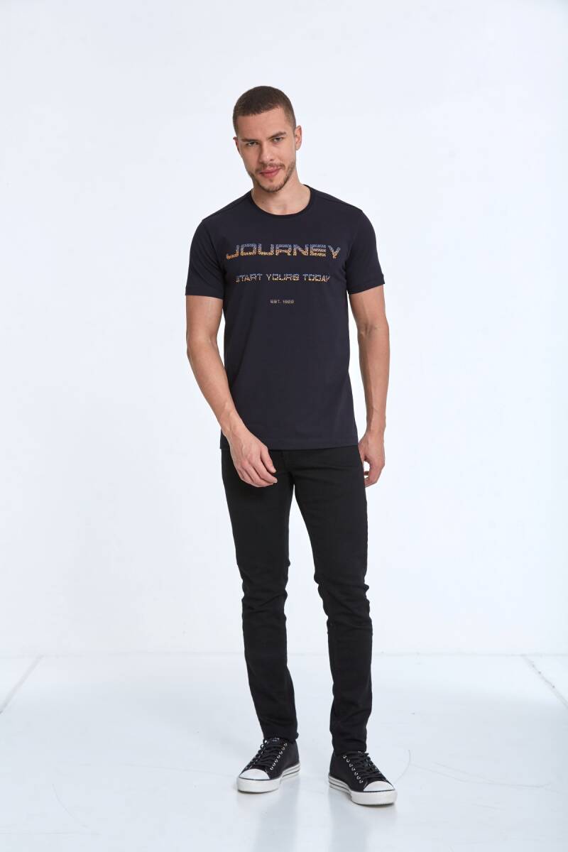 Clipper Printed Men's T-Shirt Navy Blue - 2