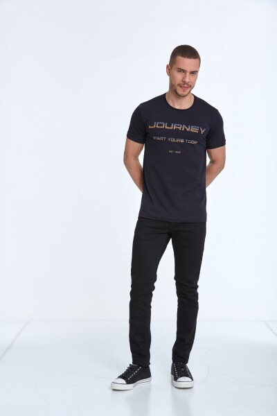 Clipper Printed Men's T-Shirt Navy Blue - 3