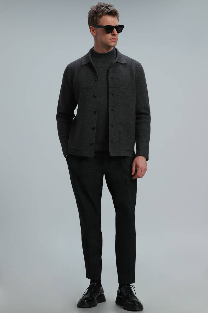 Daks Men's Cardigan Anthracite