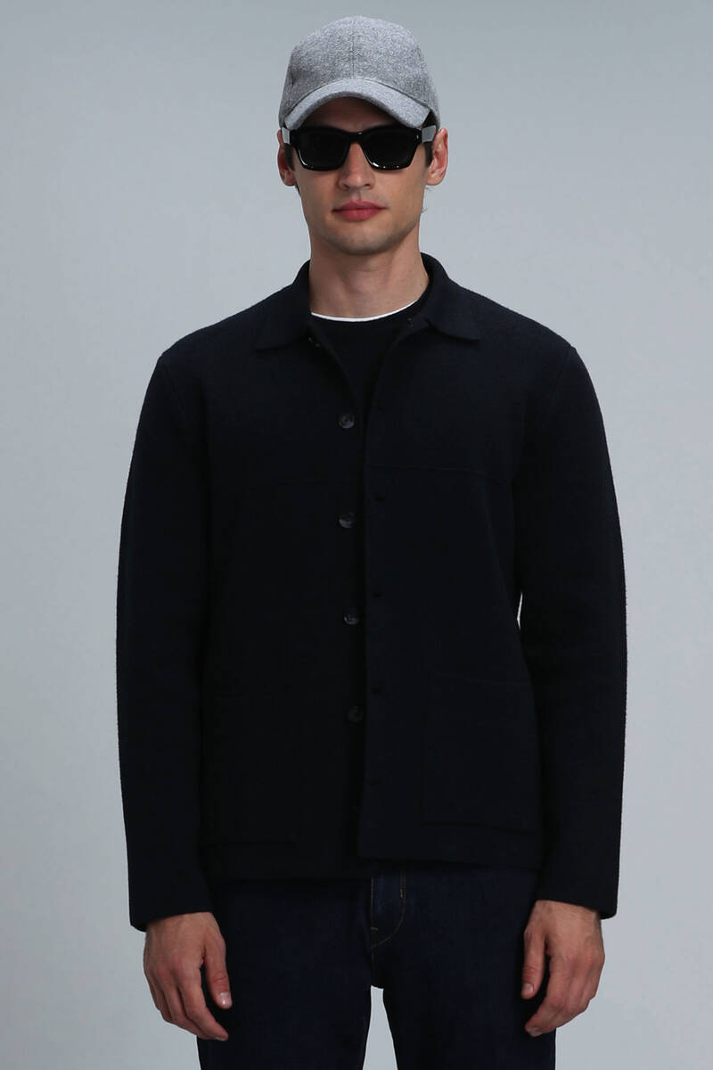 Daks Men's Cardigan Navy Blue