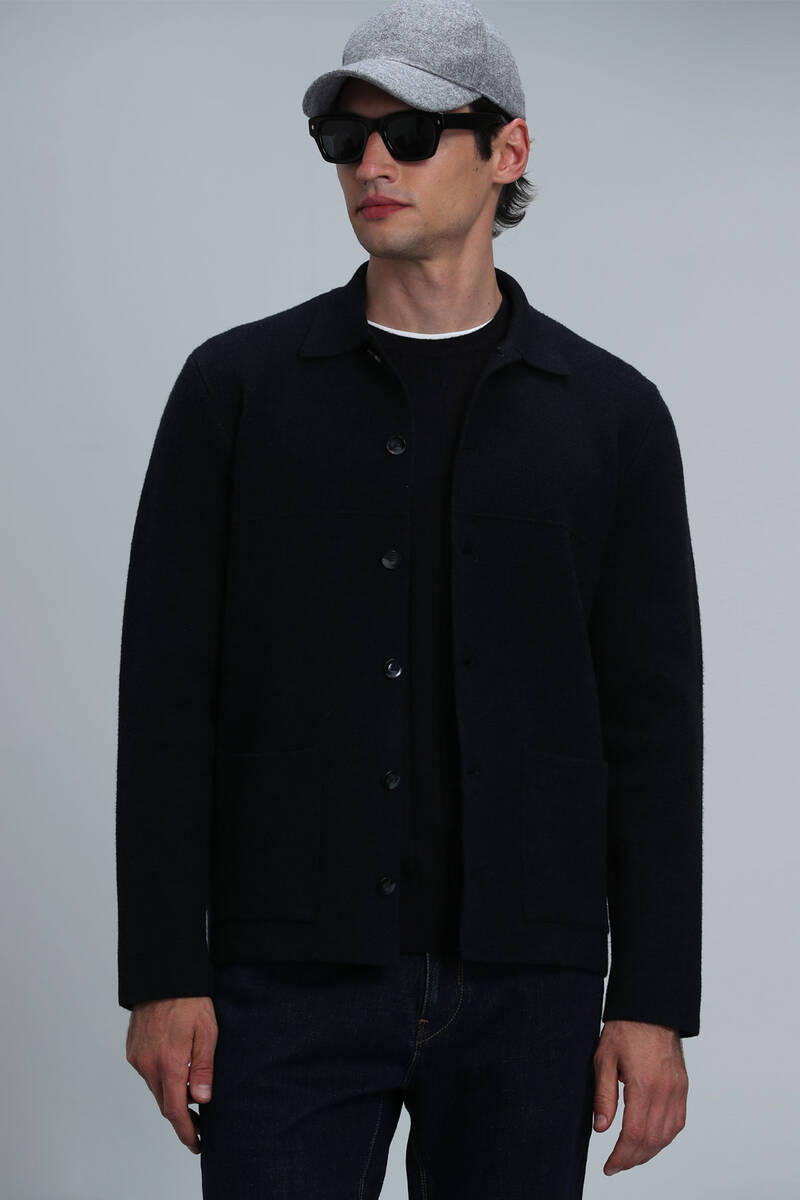 Daks Men's Cardigan Navy Blue