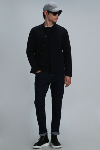 Daks Men's Cardigan Navy Blue - Thumbnail