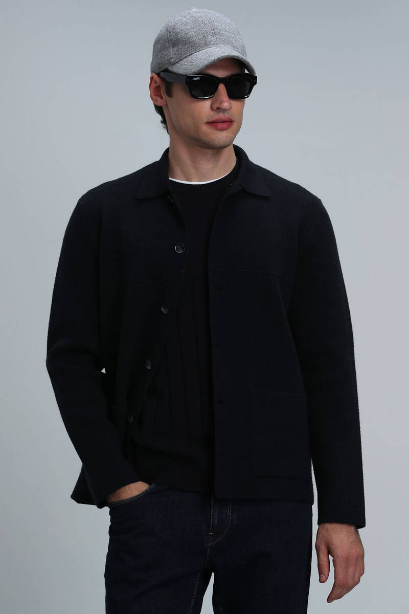 Daks Men's Cardigan Navy Blue