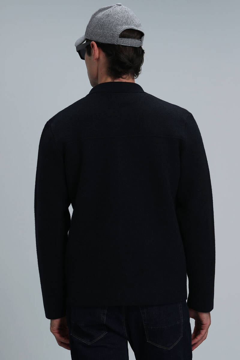 Daks Men's Cardigan Navy Blue