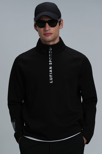 Davın Men's Sweatshirt Black - Thumbnail