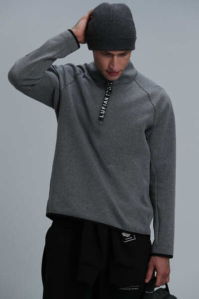 Davın Men's Sweatshirt Gray - Thumbnail