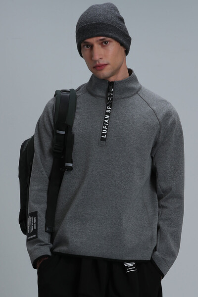 Davın Men's Sweatshirt Gray - Thumbnail