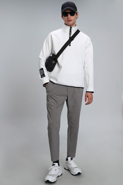 Davın Men's Sweatshirt Off White - Thumbnail