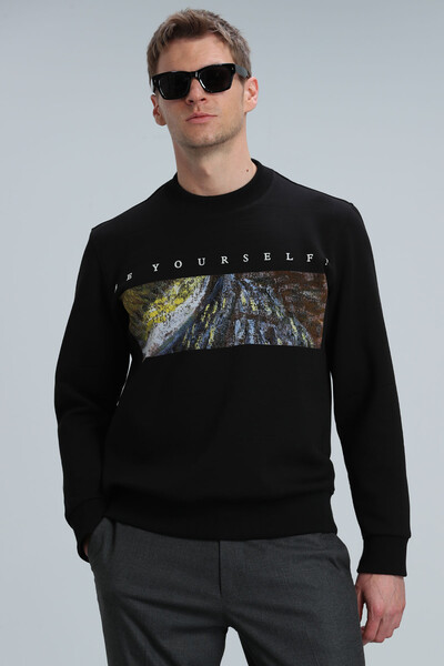 Dean Erkek Sweatshirt Siyah - Thumbnail