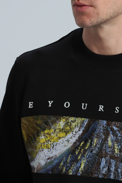 Dean Erkek Sweatshirt Siyah - Thumbnail