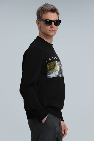 Dean Erkek Sweatshirt Siyah - Thumbnail