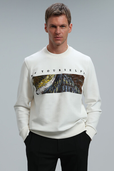 Dean Men's Sweatshirt Off White - Thumbnail