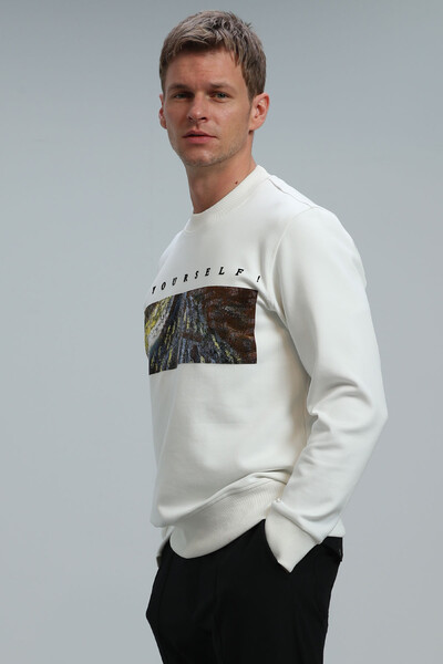 Dean Men's Sweatshirt Off White - Thumbnail