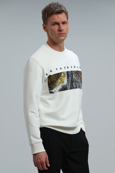 Dean Men's Sweatshirt Off White - Thumbnail