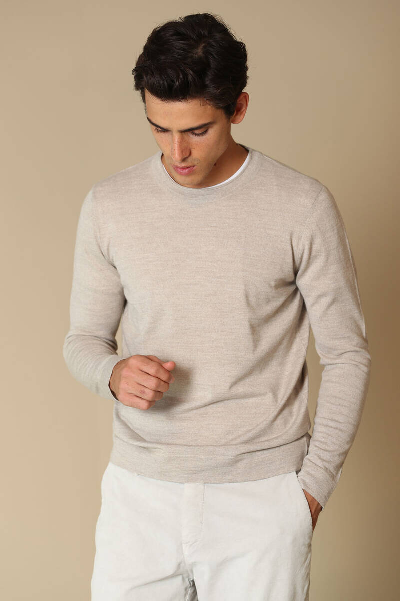 Dion Woolen Men's Sweater Beige