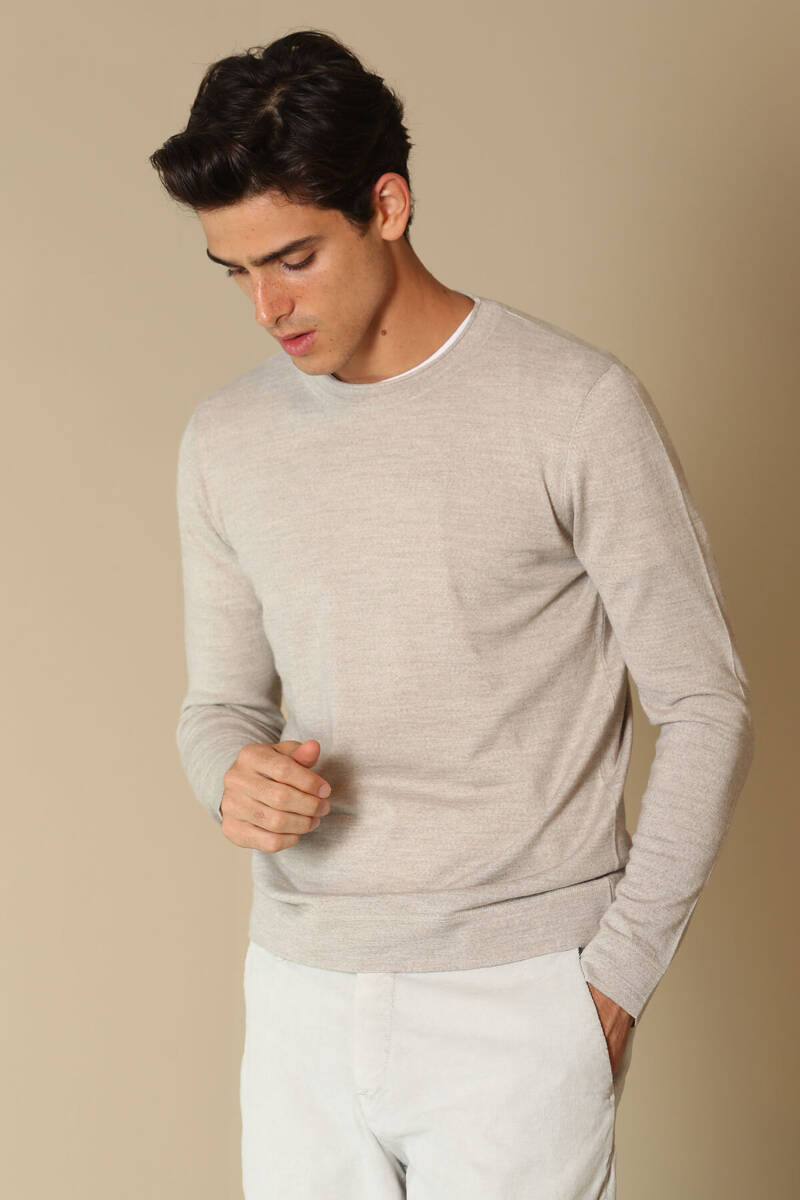 Dion Woolen Men's Sweater Beige