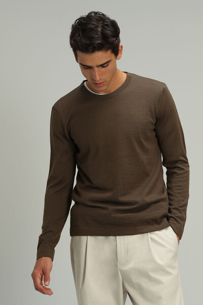 Dion Woolen Men's Sweater Camel - Thumbnail